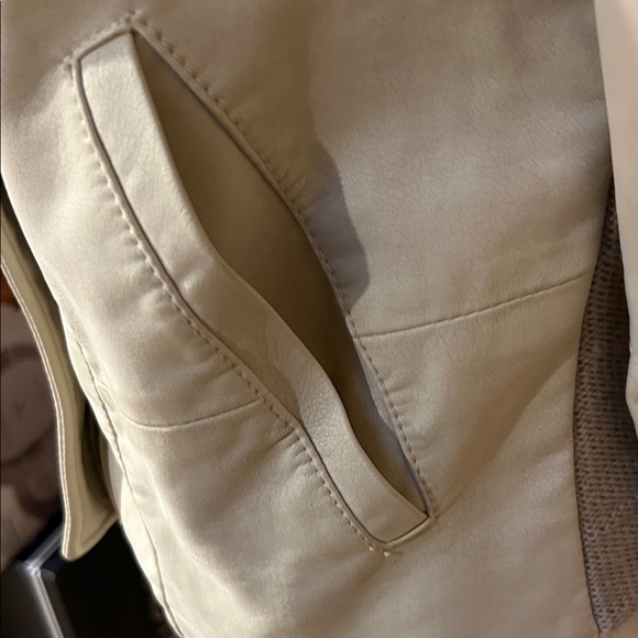 Free People Cream Vegan Leather Bomber Jacket - Picture 6 of 15